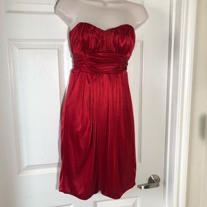 Red Satin Cocktail Dress